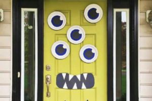 imagenes de como adornar mi puerta para halloween