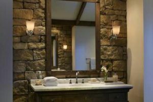 espejos de madera para baños rusticos