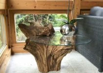 Grandes y originales mesas de troncos de arboles