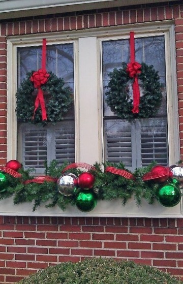 arreglos navideños para ventanas sencillos