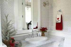 baños decorados de navidad elegantes