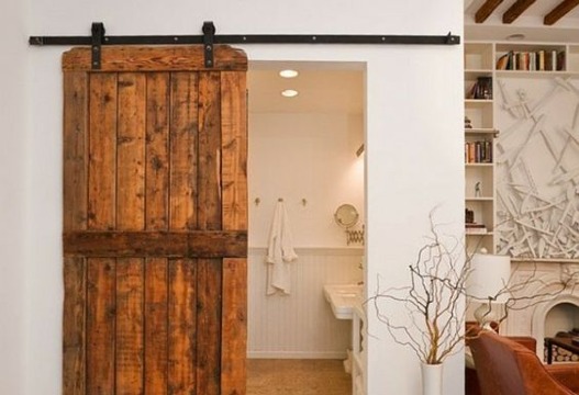 puertas de baño de madera rustica