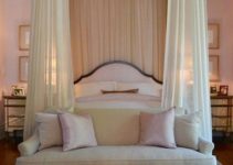 Decoración en camas con cortinas romanticas 2019