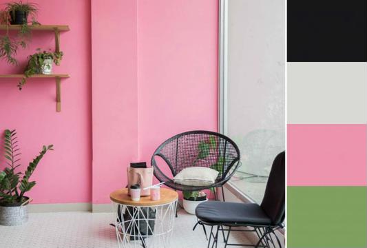 combinación de colores en paredes contraste