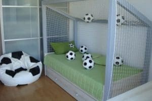 diseños de camas para niños de futbol