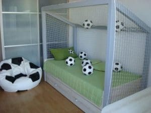 diseños de camas para niños de futbol
