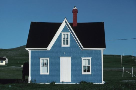 casas azules exterior pequeñas