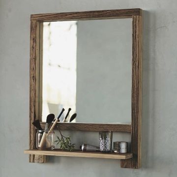 repisas para baño con espejo rusticas