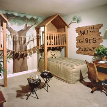 decoracion de habitaciones para niño casita del arbol