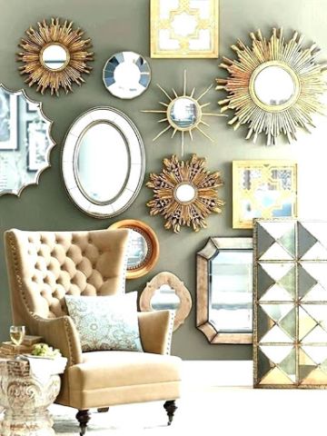 espejos decorativos para la sala diferentes diseños