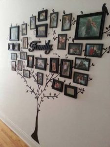 decoracion con fotos en la pared arbol genealogico