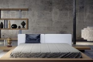 diseños de camas modernas bases a nivel de piso