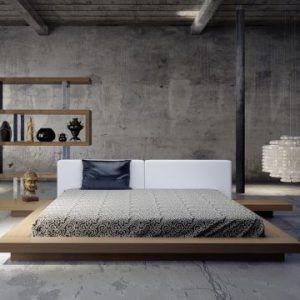 diseños de camas modernas bases a nivel de piso