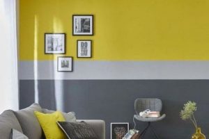 Diseño de salas amarillas con gris contraste para el 2021