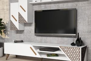 muebles modernos de televisión con grabados