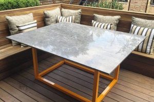 mesas para patios exteriores rectangular