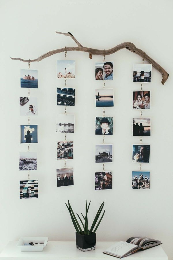 como decorar tu cuarto con fotos con un tronco