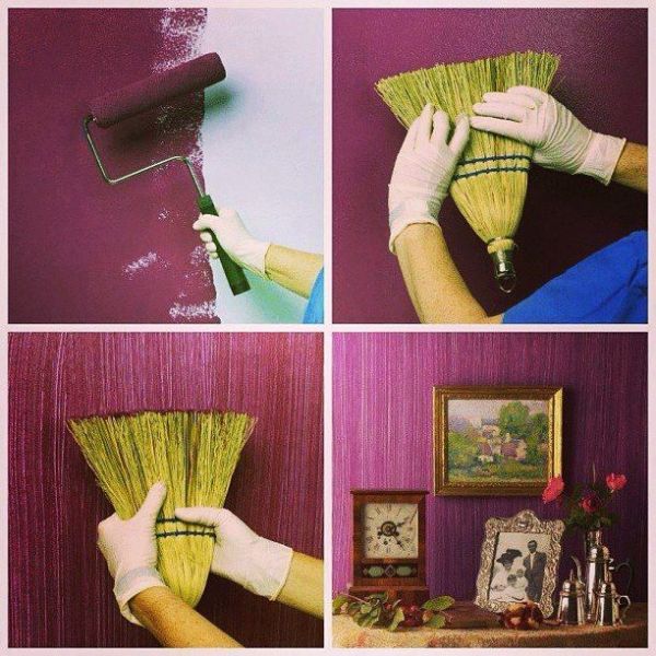 como decorar paredes con pintura efecto vintage con cosas en el hogar