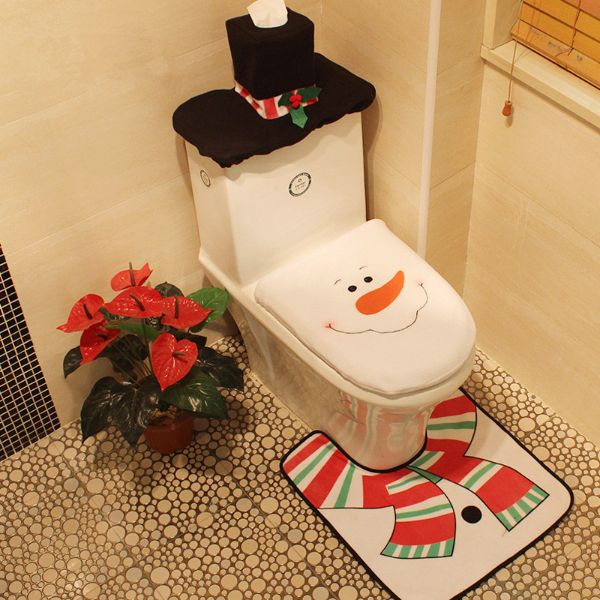 fotos de como decorar un baño en navidad