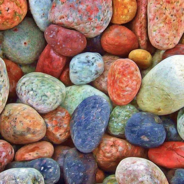 jardines decorados en piedra de colores