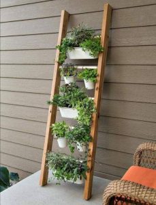 como decorar con plantas una pared con una escalera