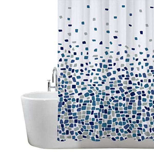 cortinas bonitas para baño antimoho diseño azulejo
