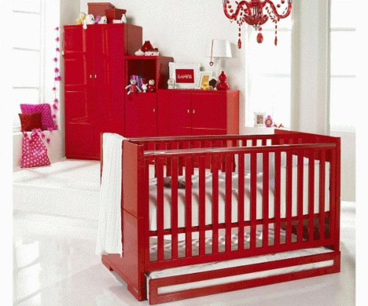 decoracion cuarto de bebe unisex rojo