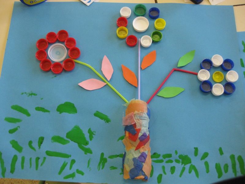 decoración de primavera para el aula ideas con reciclaje
