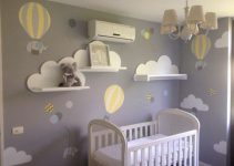 Bonita decoracion de cuarto de bebe con nubes 3 ideas