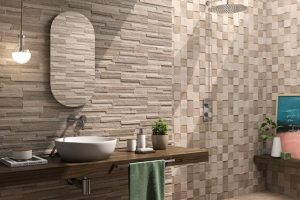 decoracion de baños con azulejos estilo piedra de laja