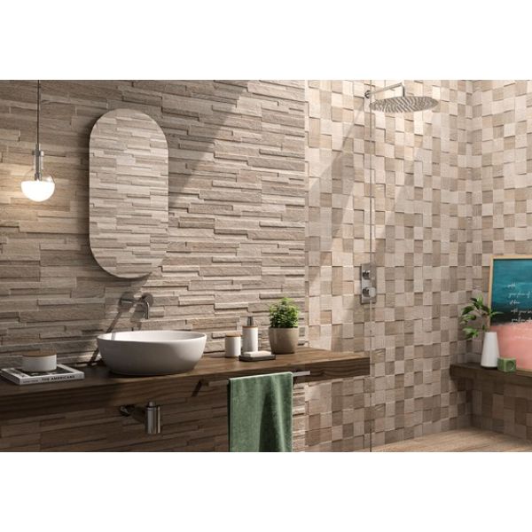 decoracion de baños con azulejos estilo piedra de laja