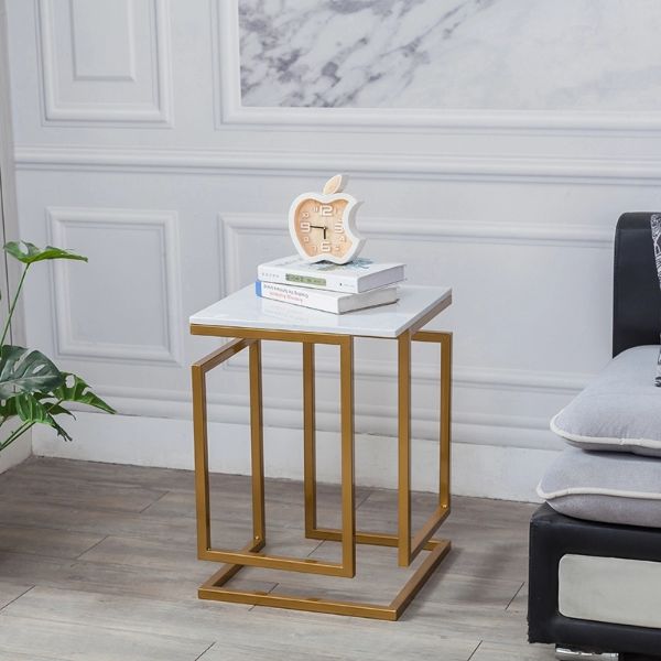 mesas de centro para sala doradas con marmol