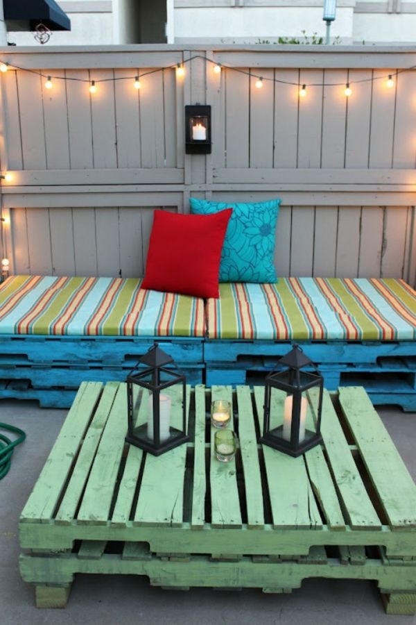 muebles para terrazas con palet sencillos