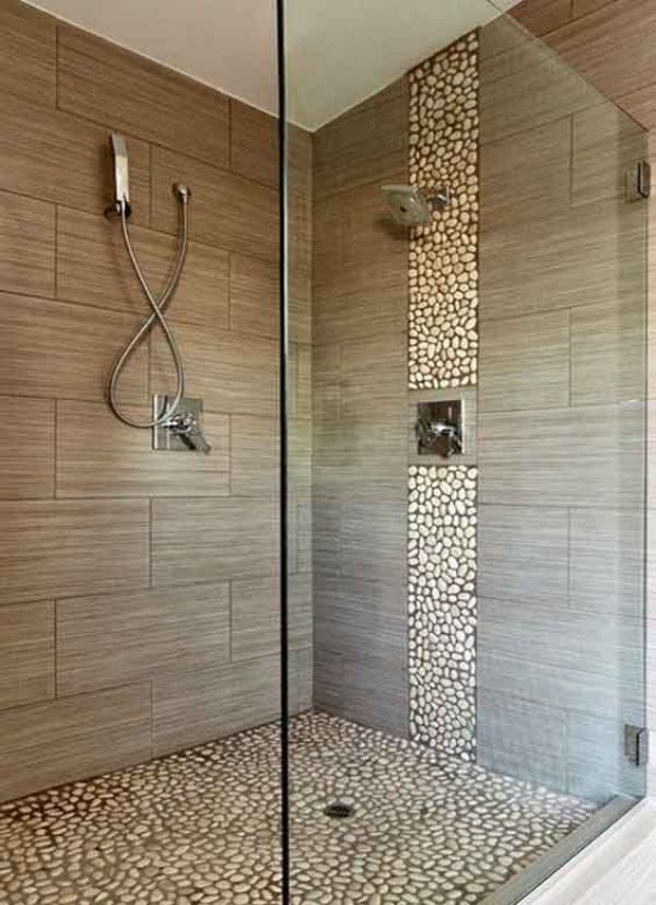 baños decorados con piedras sutilidad en ducha
