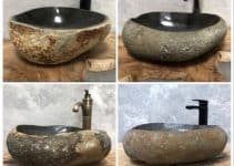 4 ingeniosos lavamanos con piedras de rio baño