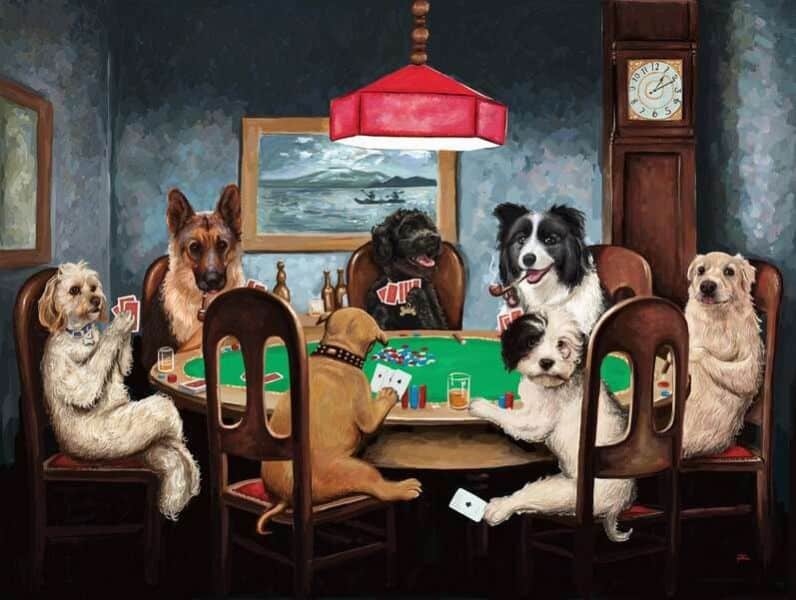 pintura perros jugando poker adaptaciones