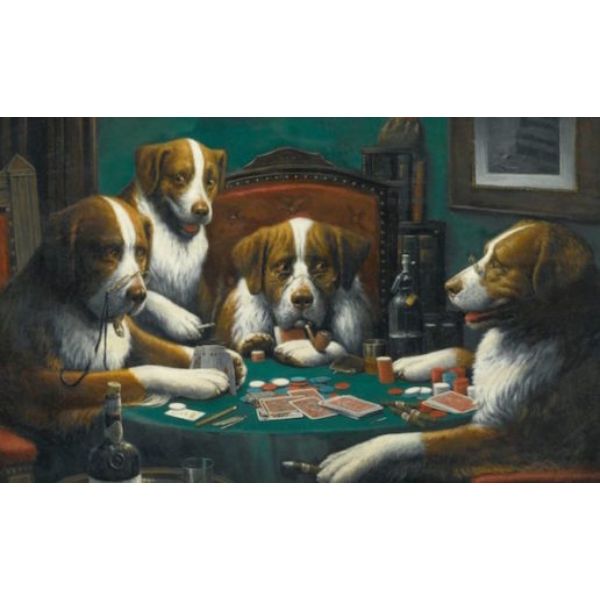 pintura perros jugando poker variante