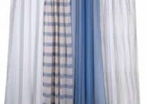 Elegantes cortinas azules combinadas con otros 3 tonos
