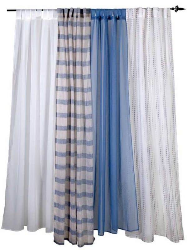 cortinas azules combinadas para el verano