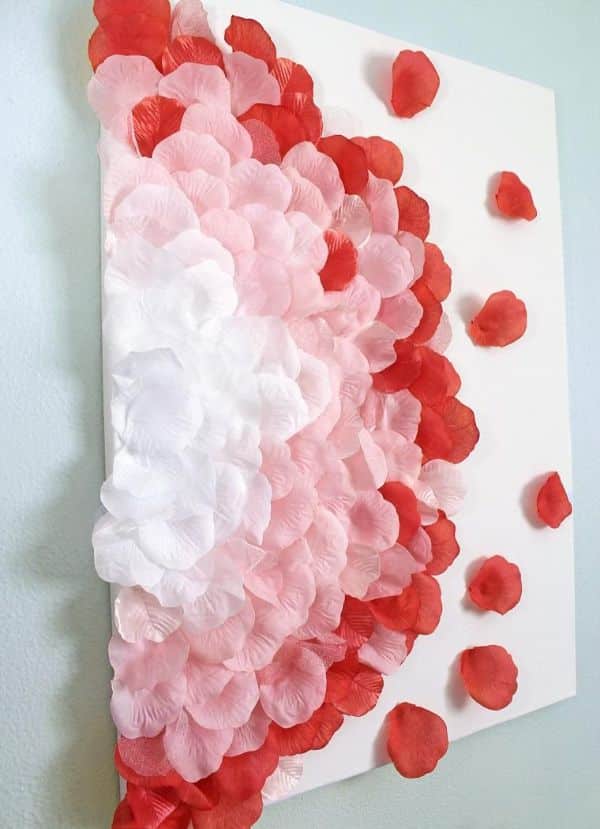 decoracion con petalos de rosa cuadros