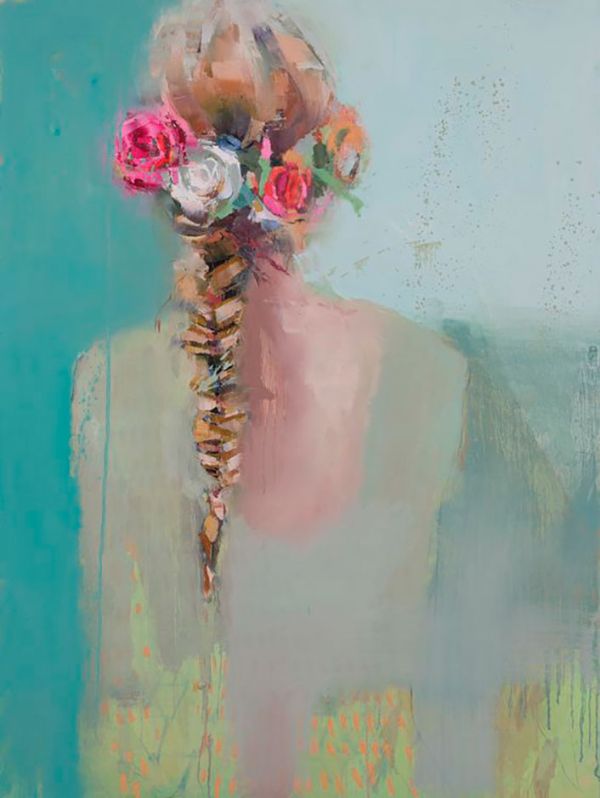 pinturas de mujeres con flores teil duncan