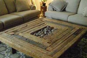 mesas con piedras decorativas rustica para sala