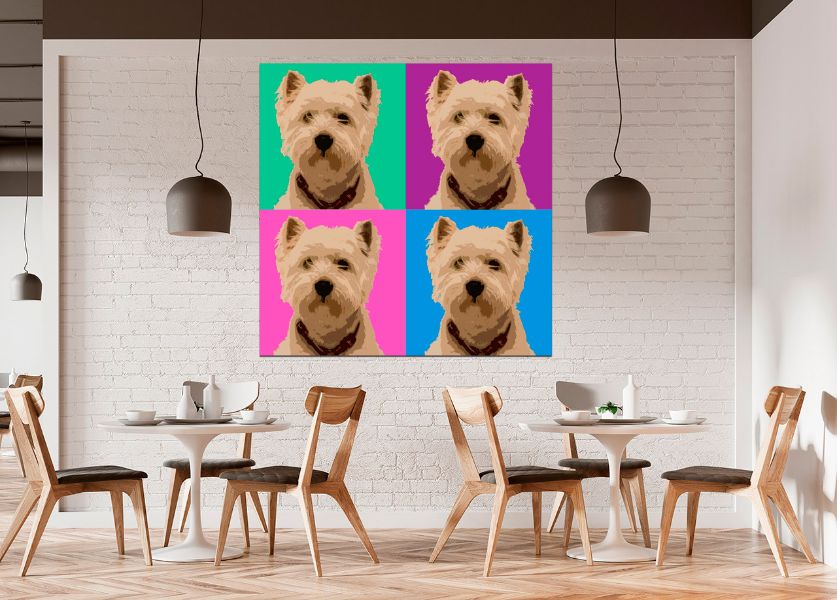 cuadros de perros pop art ideas restaurantes