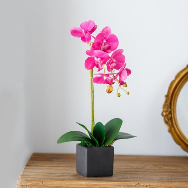 jarrones con orquídeas artificiales floreros minimalistas