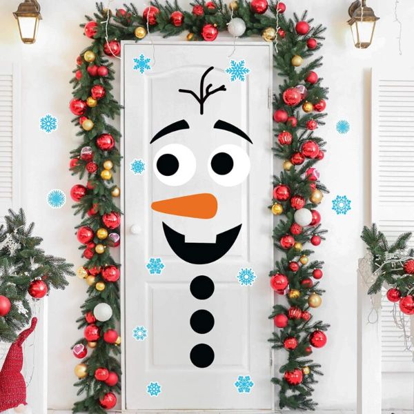 decoración de puerta de navidad personajes