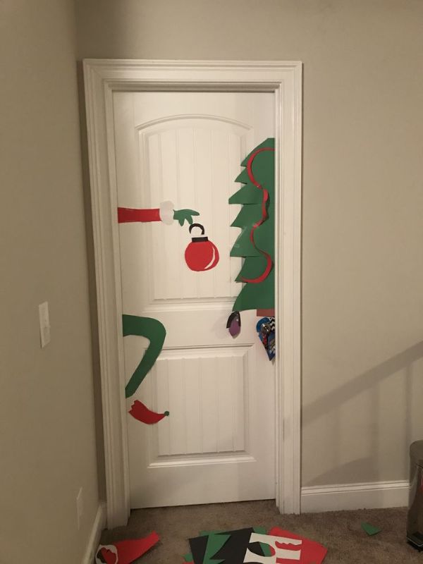 grinch navideño para puerta creativo diseño