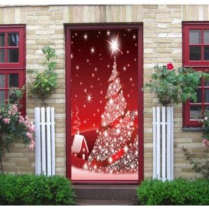 puerta forrada de navidad tipo mural
