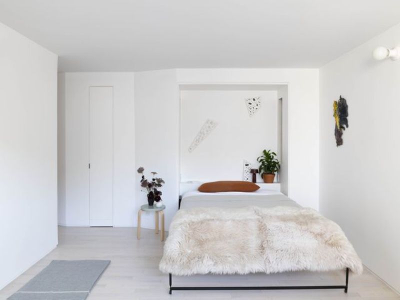 interiores minimalistas casas pequeña recamara