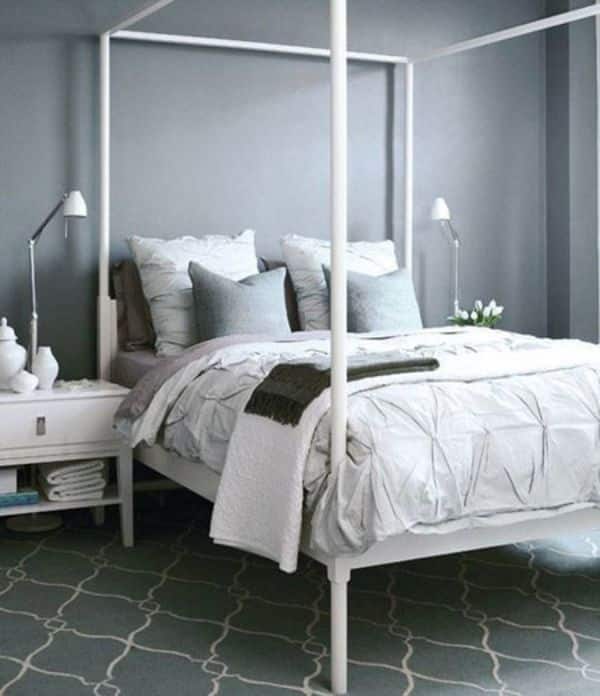 cuartos pintados de gris con blanco